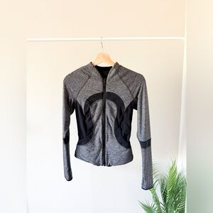 lululemon athletica Heather Gray and Black Zip-Up Jacket